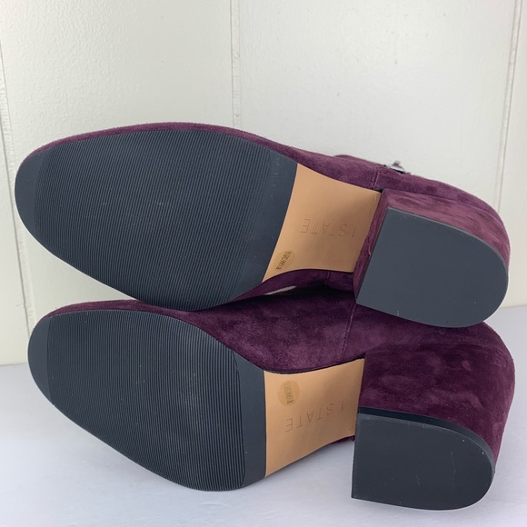 1. STATE Jacend Zip Bootie Suede Oxblood/Burgundy - Picture 4 of 6